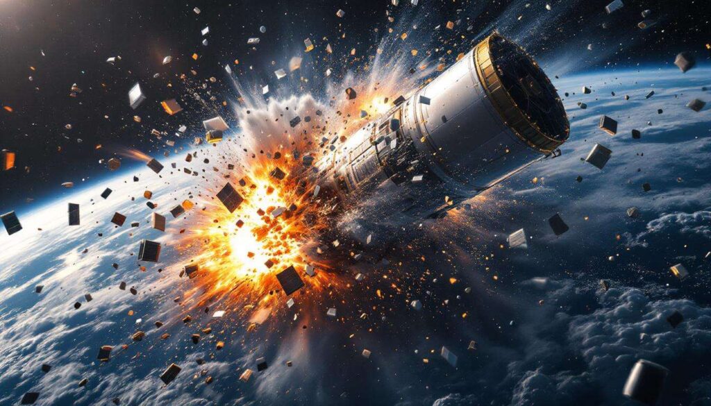 Chinese satellite disintegrates at supersonic speed, producing a very strong shockwave