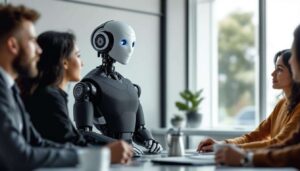 Humanoid robot responds cautiously to AI boom debate, avoids calling it a bubble
